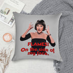 Flames! On The Side of My Face - Clue - Mrs. White Soft Luxury Feel Throw Pillow