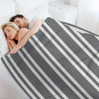 Gray Stripes Plush Throw Blanket