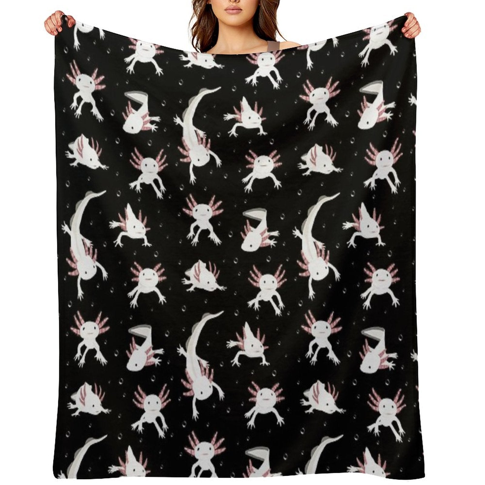 Axolotls Easy Care Throw Blanket