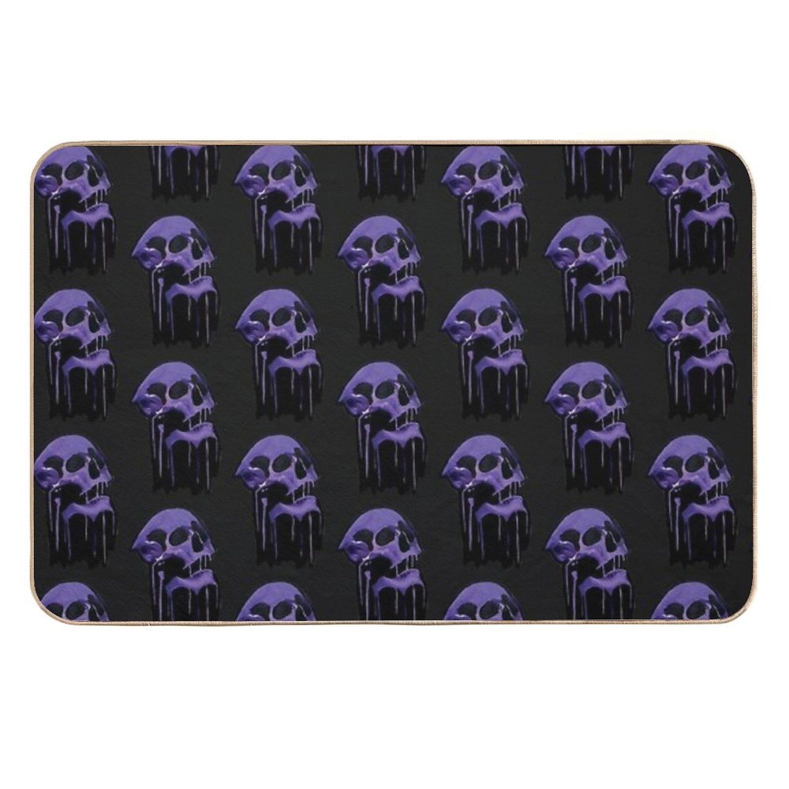 Purple Oblivion- Melting Skull Art  Non-Slip Bath Mat