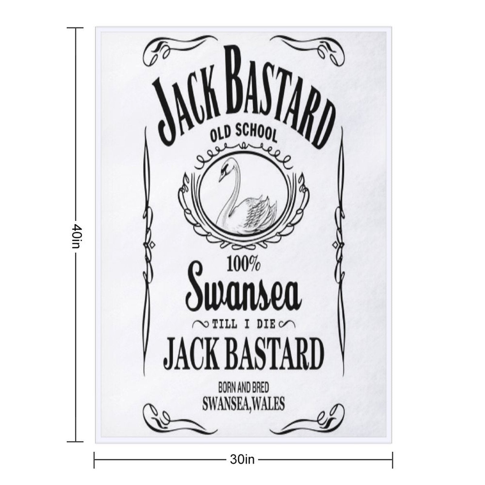 SWANSEA - JACK BASTARD B+W Easy Care Throw Blanket