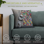 Behind The Curtain Banksy Soft Washable Throw Pillow