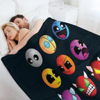 Geometry Dash Difficulty Demon Faces Lightweight Throw Blanket