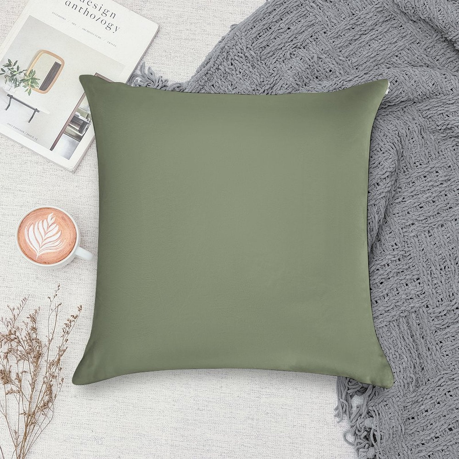 Sage Soft Decorative Cover Throw Pillow
