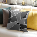 Gray Modern Geometric Pattern Soft Reinforced Edging Throw Pillow