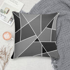 Gray Modern Geometric Pattern Soft Reinforced Edging Throw Pillow