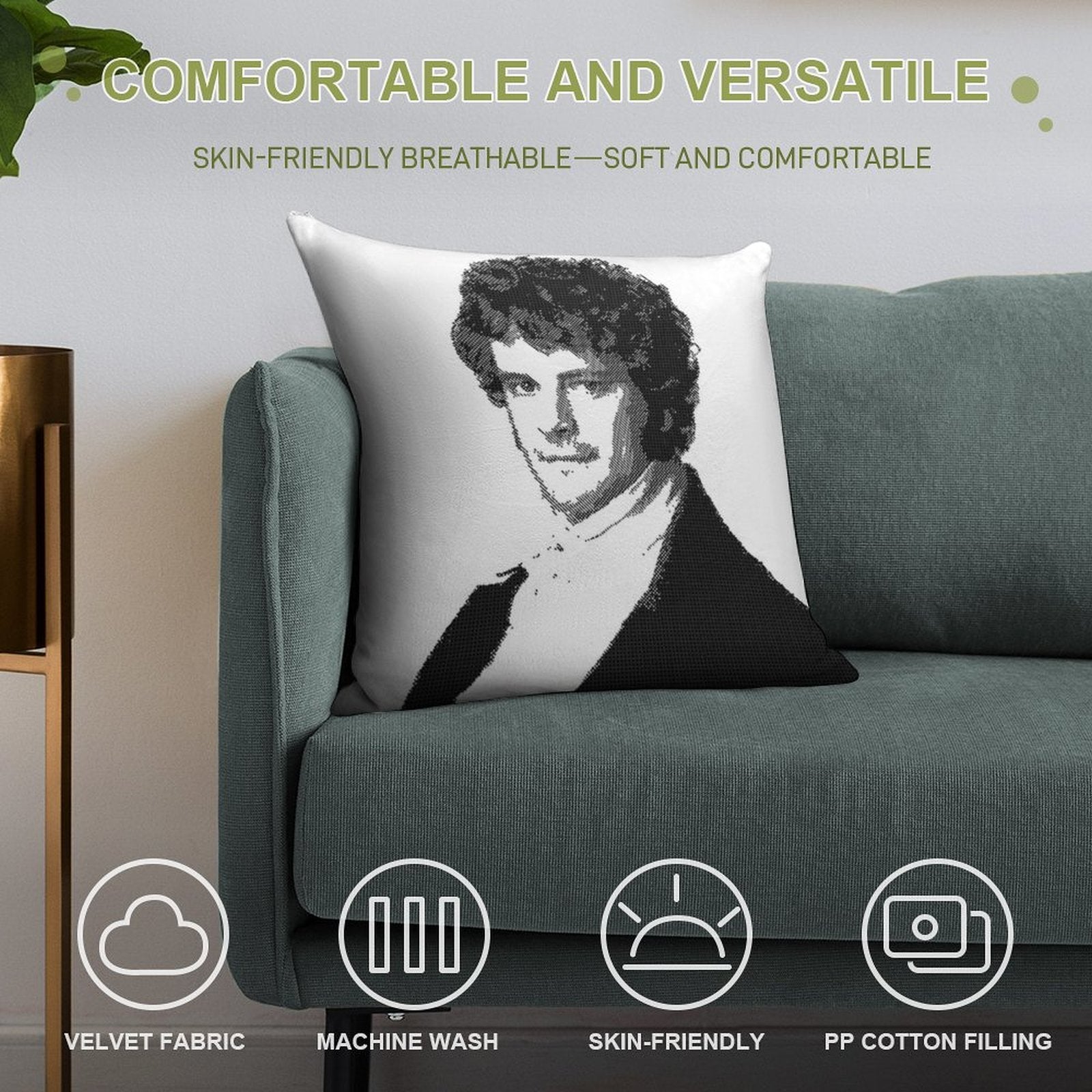 Mr Darcy Soft Easy Maintenance Throw Pillow