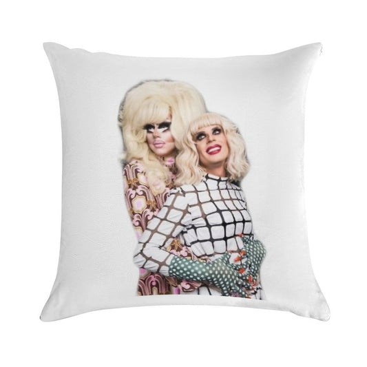 Trixie And Katya Couple Pose Soft Skin-Friendly Throw Pillow