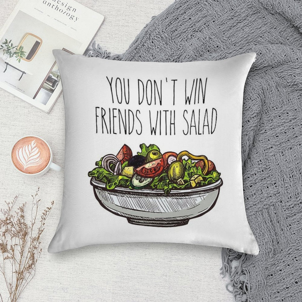 Simpsons Salad Soft Short Plush Fabric Throw Pillow