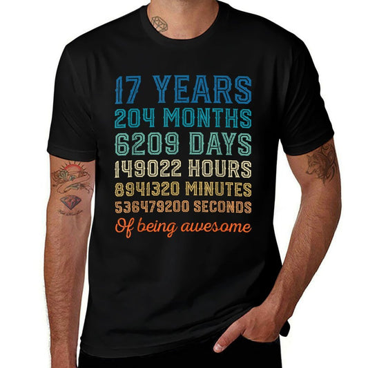 17 Years Of Being Awesome Vintage 17 Years Old 17th Birthday  Heathered Texture T-Shirt