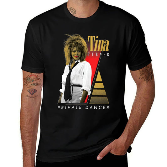 Womens Tina Turner Private Dancer Geometric Shapes  Tagless Design T-Shirt