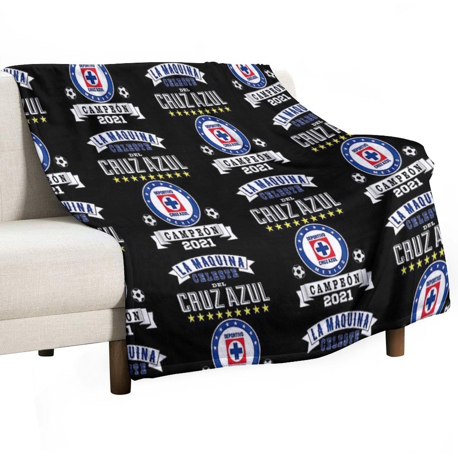 Cruz-Azul Campeon 2021 Futbol Mexicano La Maquina Celeste Shrink-resistant Throw Blanket