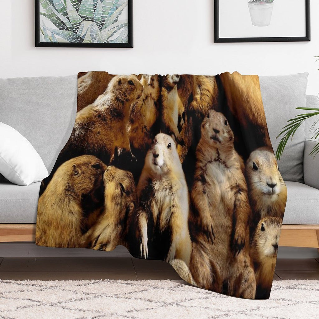Prairie Dogs Wrinkle-free Throw Blanket