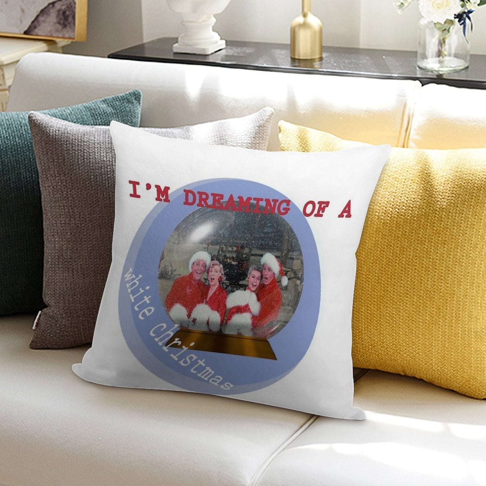 White Christmas (1954) Inspired Art Soft Durable Construction Throw Pillow