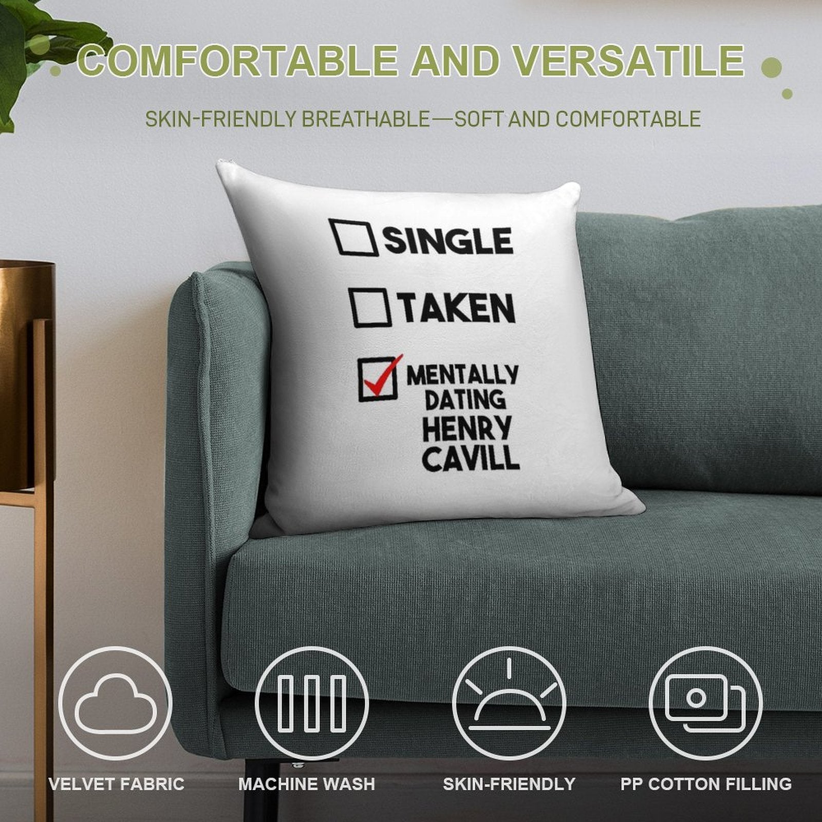 Henry Cavill Dating Soft Decorative Cover Throw Pillow