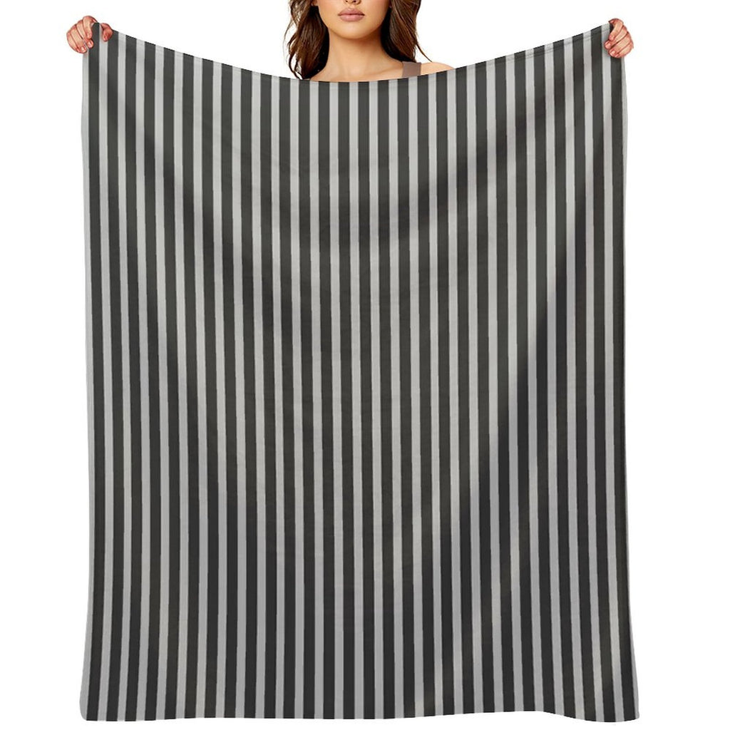 Grey Stripes Shrink-resistant Throw Blanket