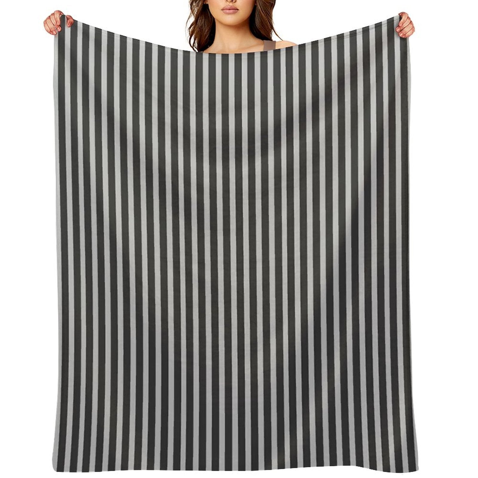 Grey Stripes Shrink-resistant Throw Blanket