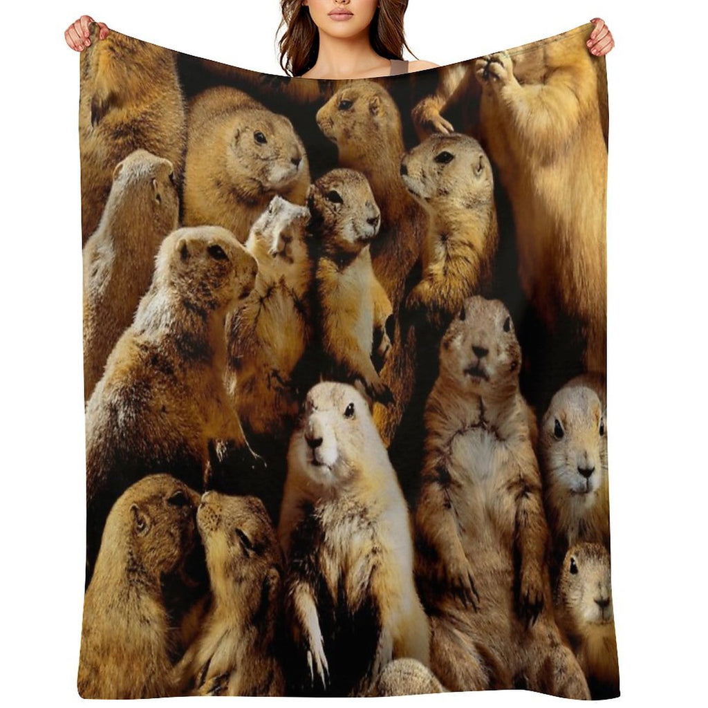 Prairie Dogs Wrinkle-free Throw Blanket