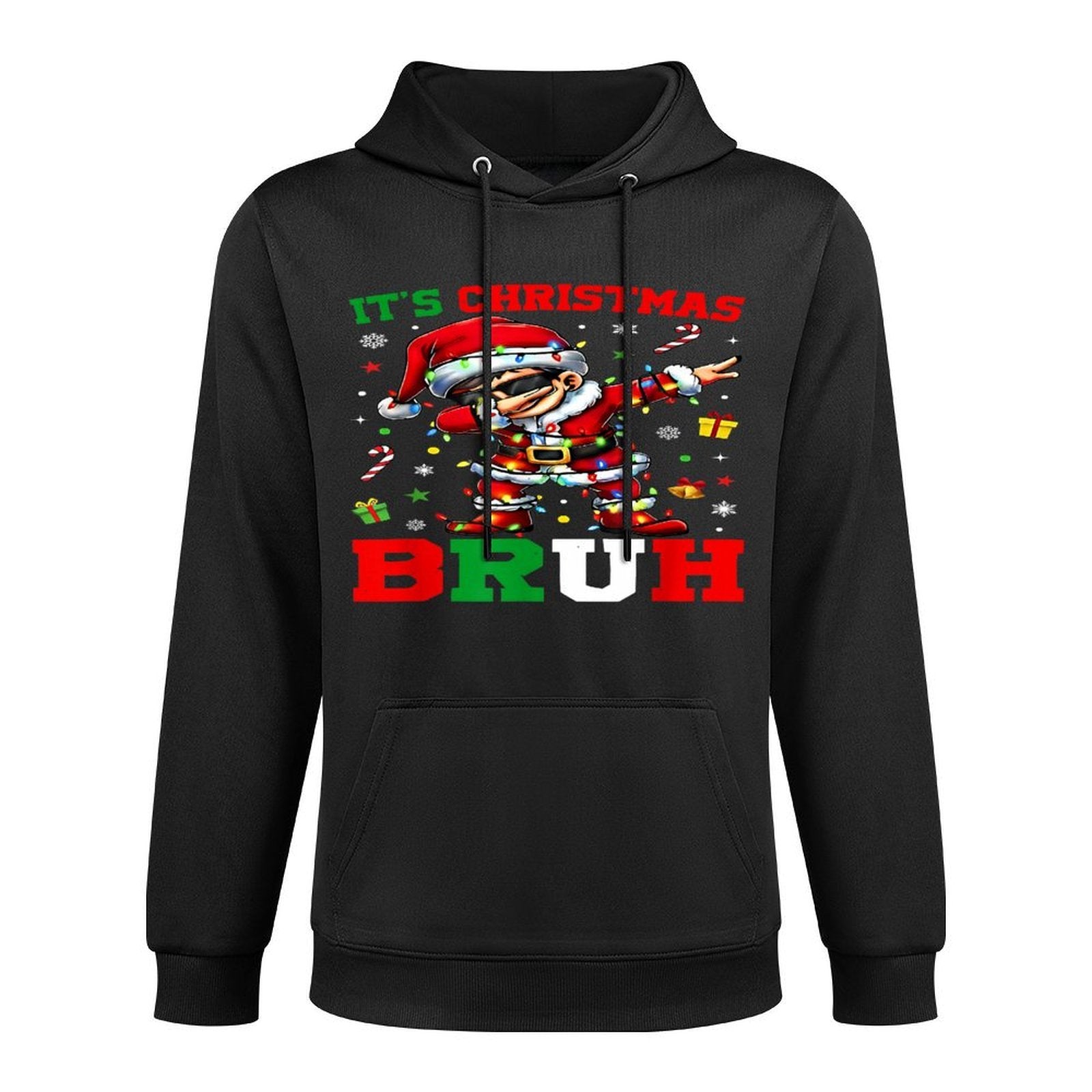 Its Christmas Bruh Dabbing Boy Kids Xmas Christmas Men Shape Retention Hoodie