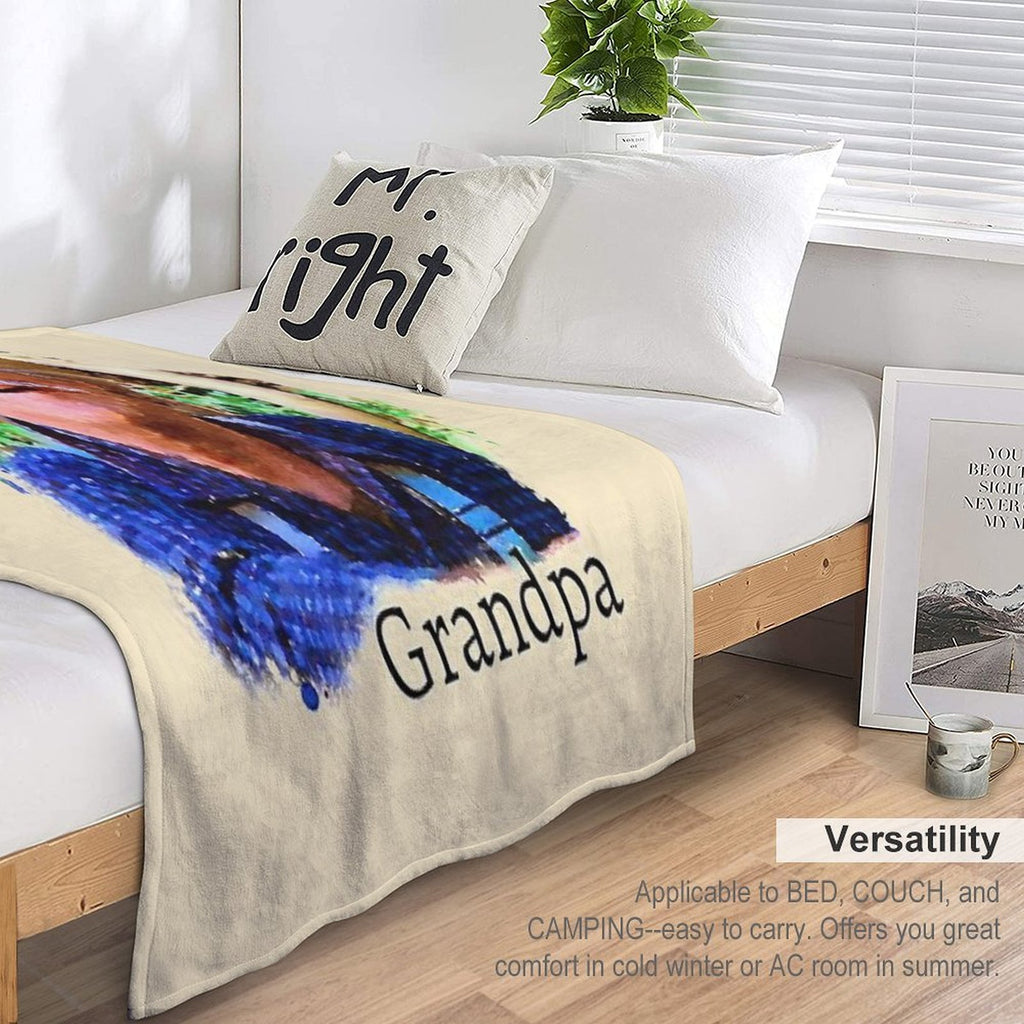 Grandpa The Waltons Plush Throw Blanket