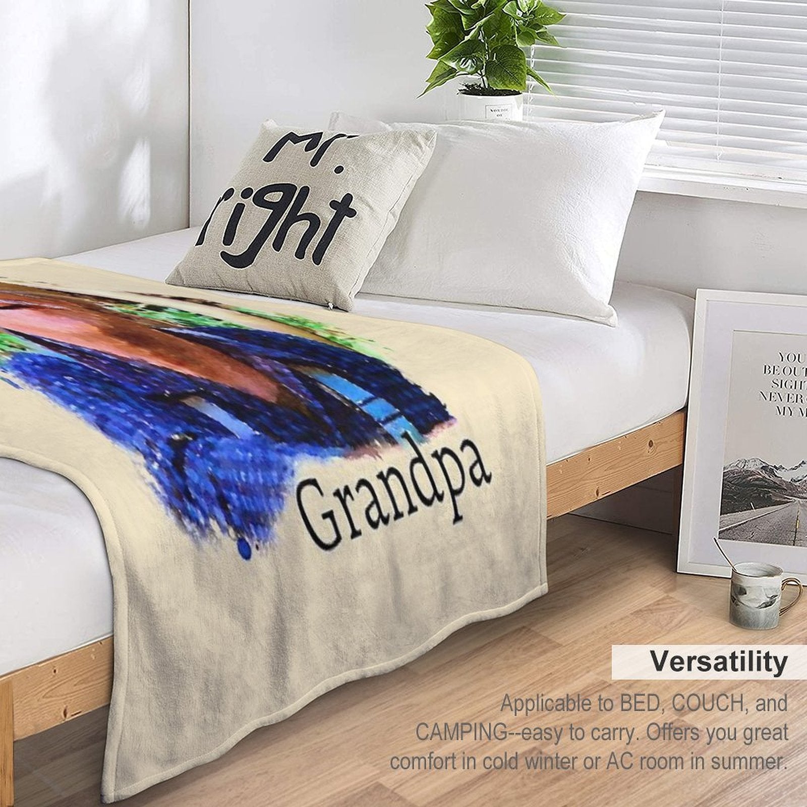 Grandpa The Waltons Plush Throw Blanket