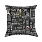 The Wise Words of Dwight Schrute (Dark Tee) Soft Durable Construction Throw Pillow