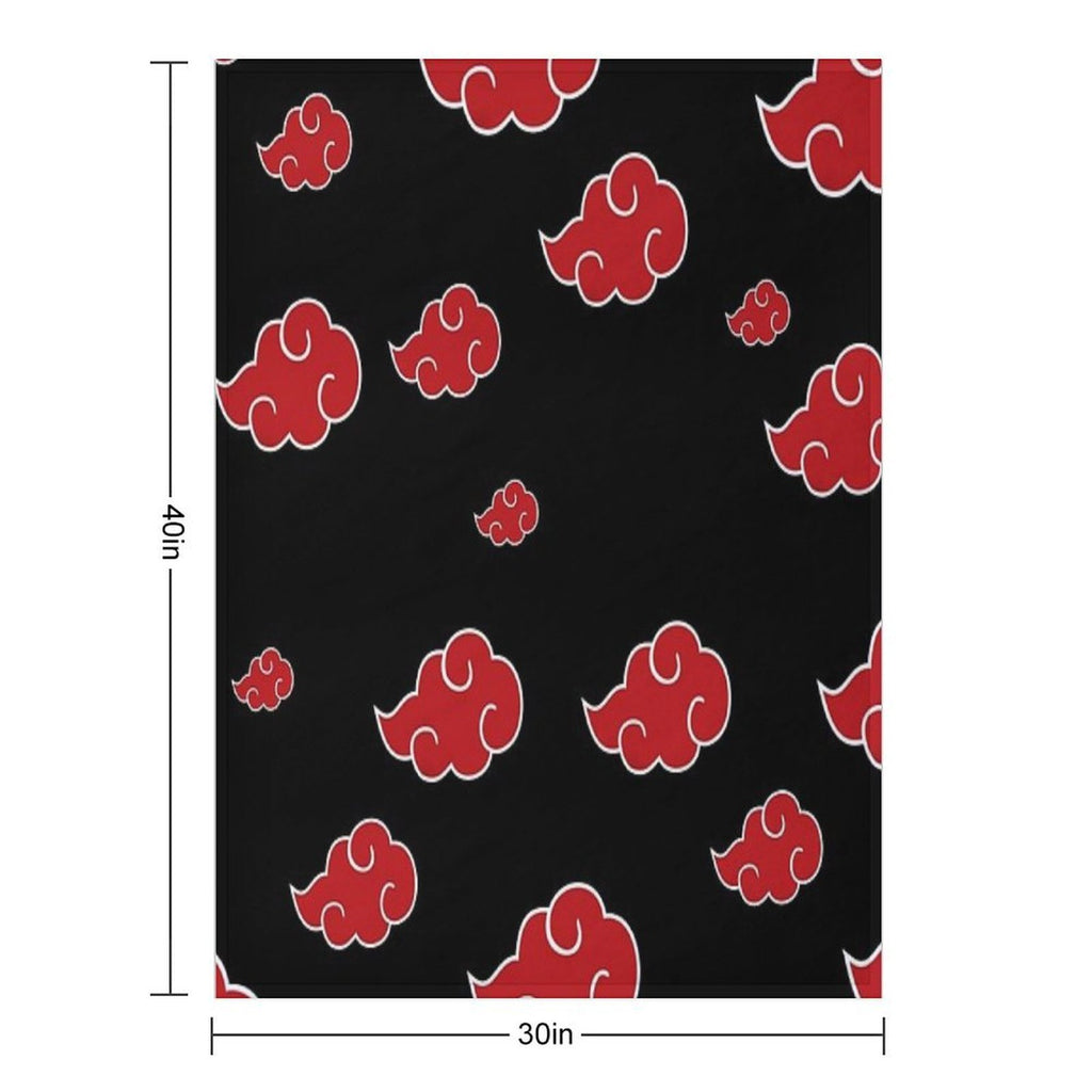 Black And Red Cloud Easy Care Throw Blanket