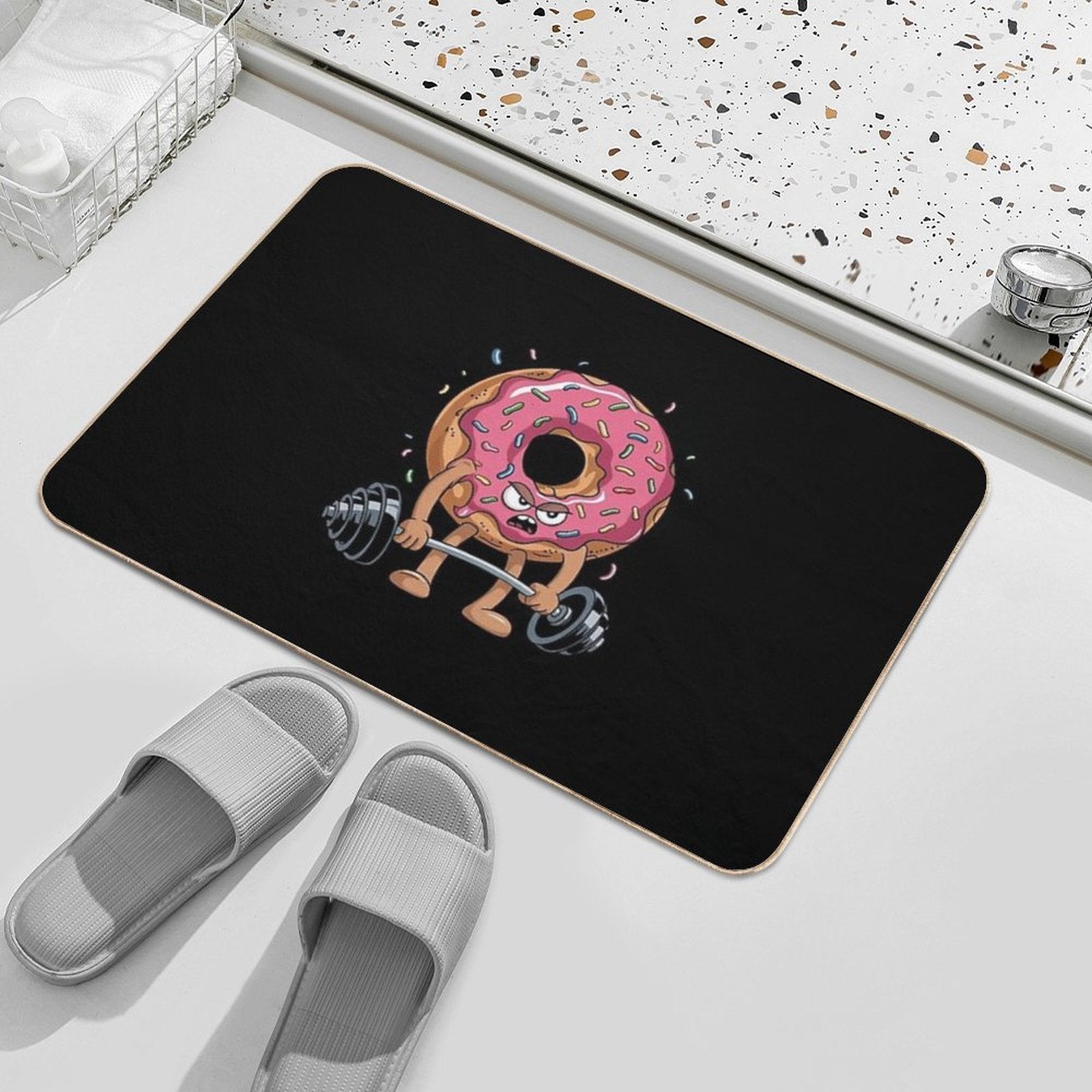 Fitness Workout Gym Donut Lover  Odorless Bath Mat