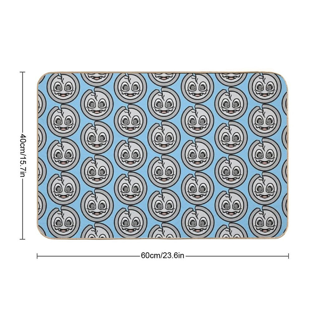Spooky Cracked Silver Coin  Absorbent Bath Mat