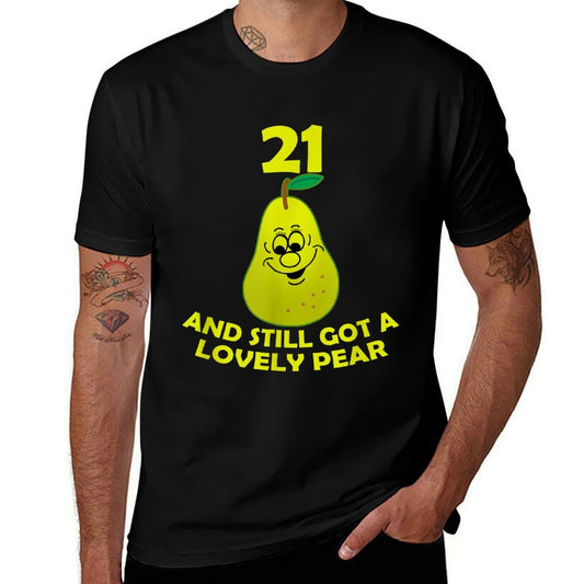 21 And Still Got A Lovely Pear Funny 21st Birthday  Oversized Silhouette T-Shirt