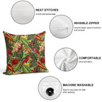 Vintage Tropical Bird Jungle Botanical Night Botanical Garden Nightgarden Soft Luxury Feel Throw Pillow