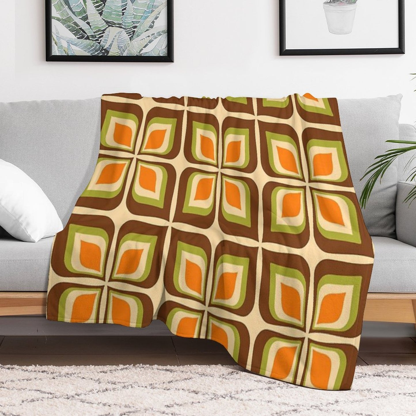Retro Gradient Flower Pattern 725 Machine-washable Throw Blanket