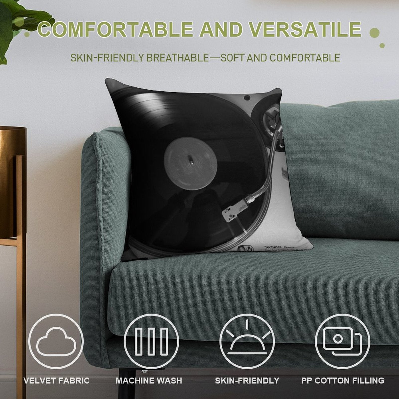 Technics SL-1200GR Turntable Soft Easy Maintenance Throw Pillow