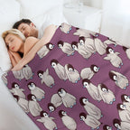 Penguin Pattern Sustainable Throw Blanket
