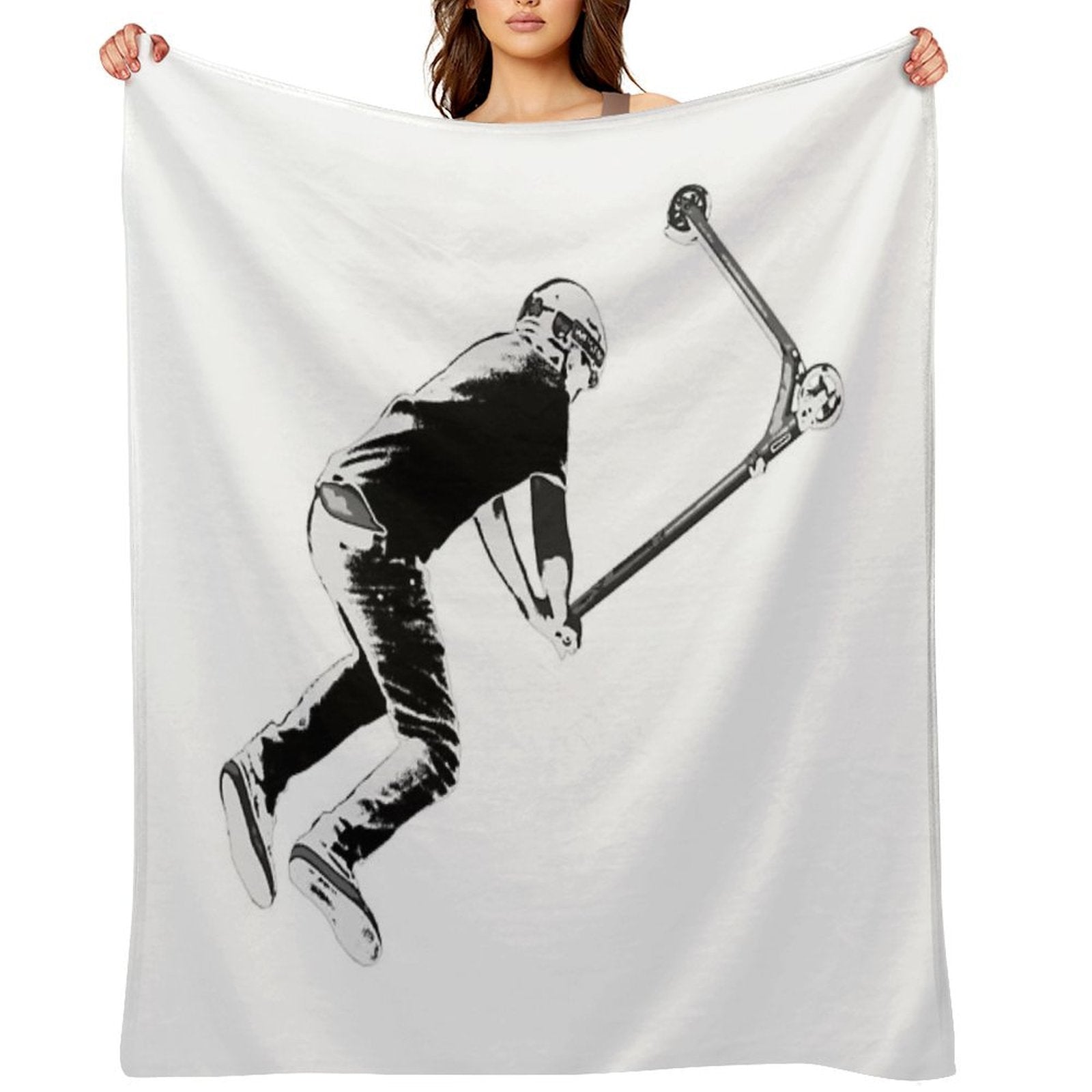 Holding On! - Stunt Scooter Move Anti-pilling Throw Blanket