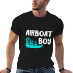 Airboat Boy Swamp Hydroplane Fanboat Propeller Airboating  Quick-drying T-Shirt