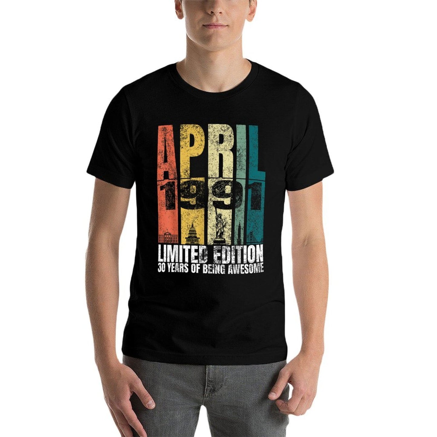 Vintage April 1991 Bday Gifts 30 Years Old 30th Birthday  Vintage-inspired T-Shirt