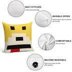 Mr. Oizo - Flat Eric Minimal Yellow Soft Skin-Friendly Throw Pillow