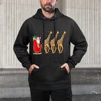 Giraffe Santa Christmas Sleigh - Funny Giraffe Xmas Breathable Fabric Hoodie