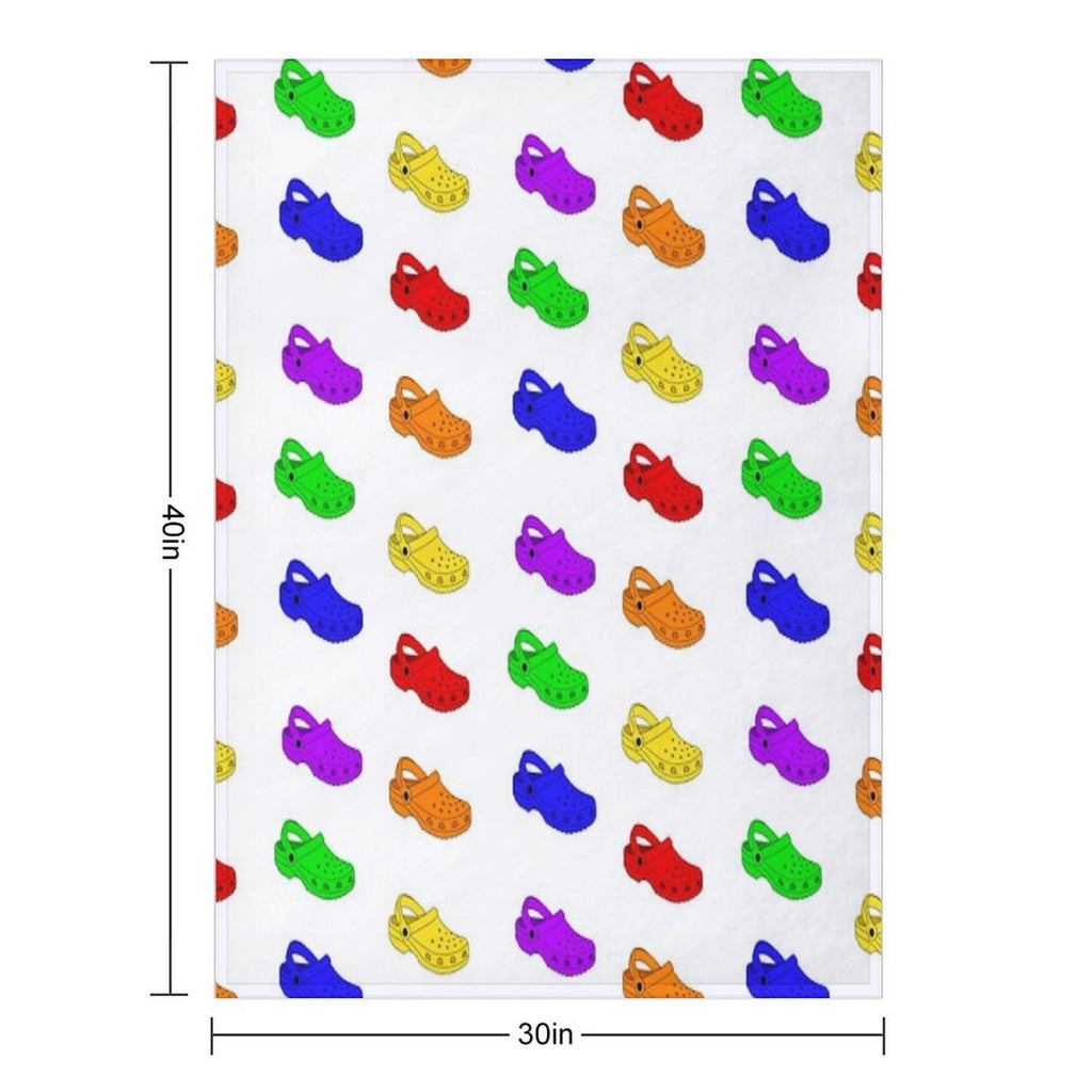 Rainbow Crocs Pack Comfort Throw Blanket