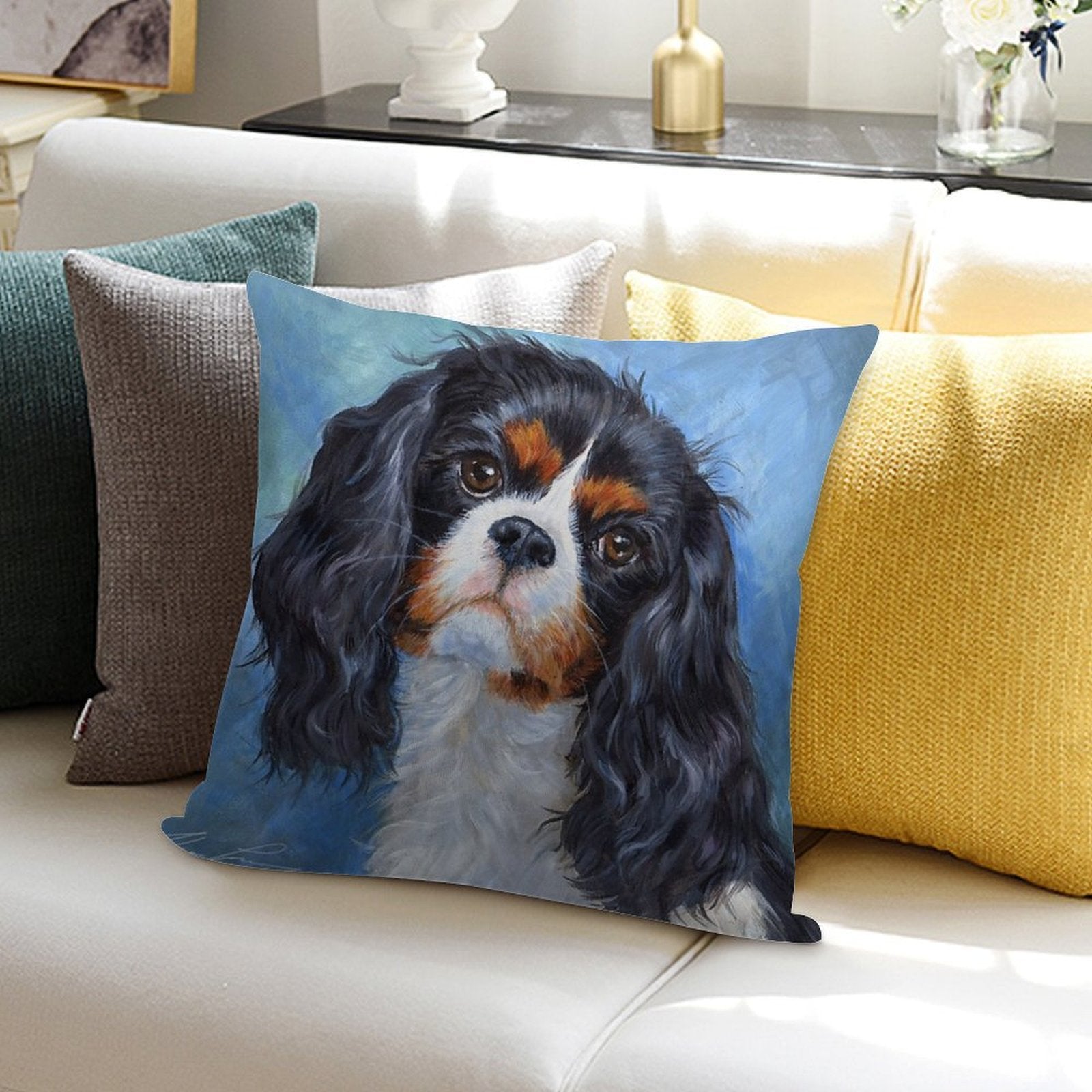 Cavalier King Charles Spaniel Soft Hidden Zipper Throw Pillow