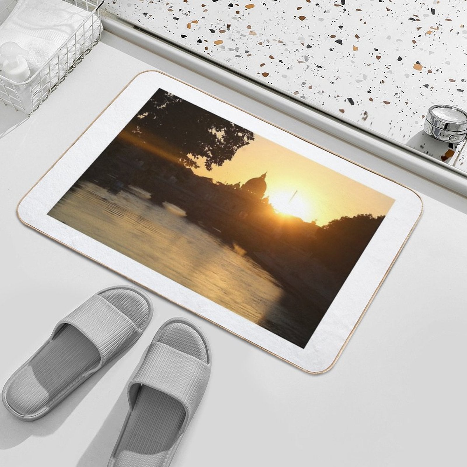 Rome Beautiful Sunset  Odorless Bath Mat