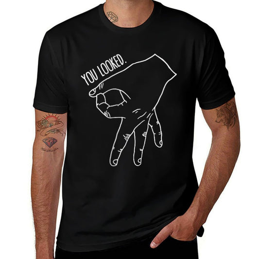 You Looked The Finger Game Circle Game  Ribbed Collar T-Shirt