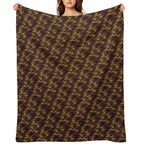 Houndstooth Brown Luxurious Pattern Anti-pilling Throw Blanket