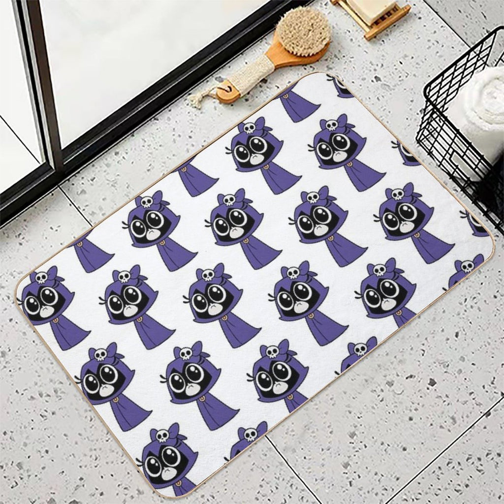 Chibi Raven Baby  Long-Lasting Bath Mat