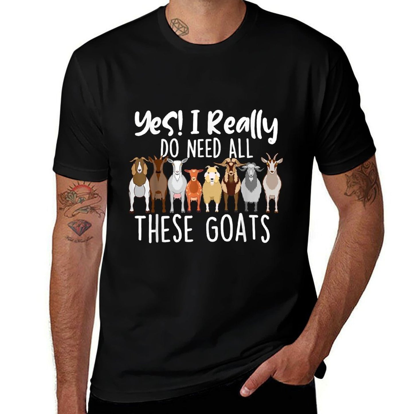 Yes I Really Do Need All These Goats - Goat Lover Farmer  Rolled Sleeves T-Shirt