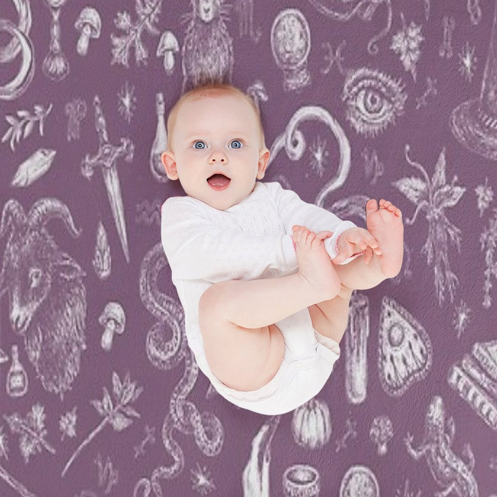 Purple Salem Witch Easy Care Throw Blanket