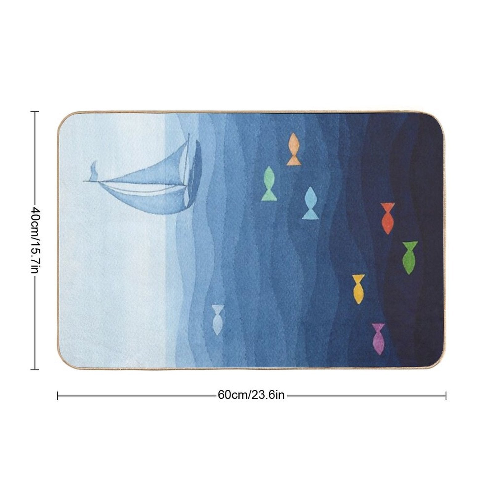Coloured Fishes in The Sea Say Hooray  Absorbent Bath Mat