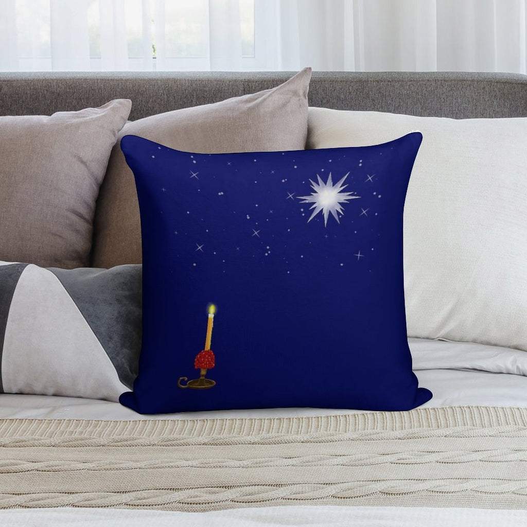 Moravian Star And Moravian Candle In The Sky... Soft Reinforced Edging Throw Pillow