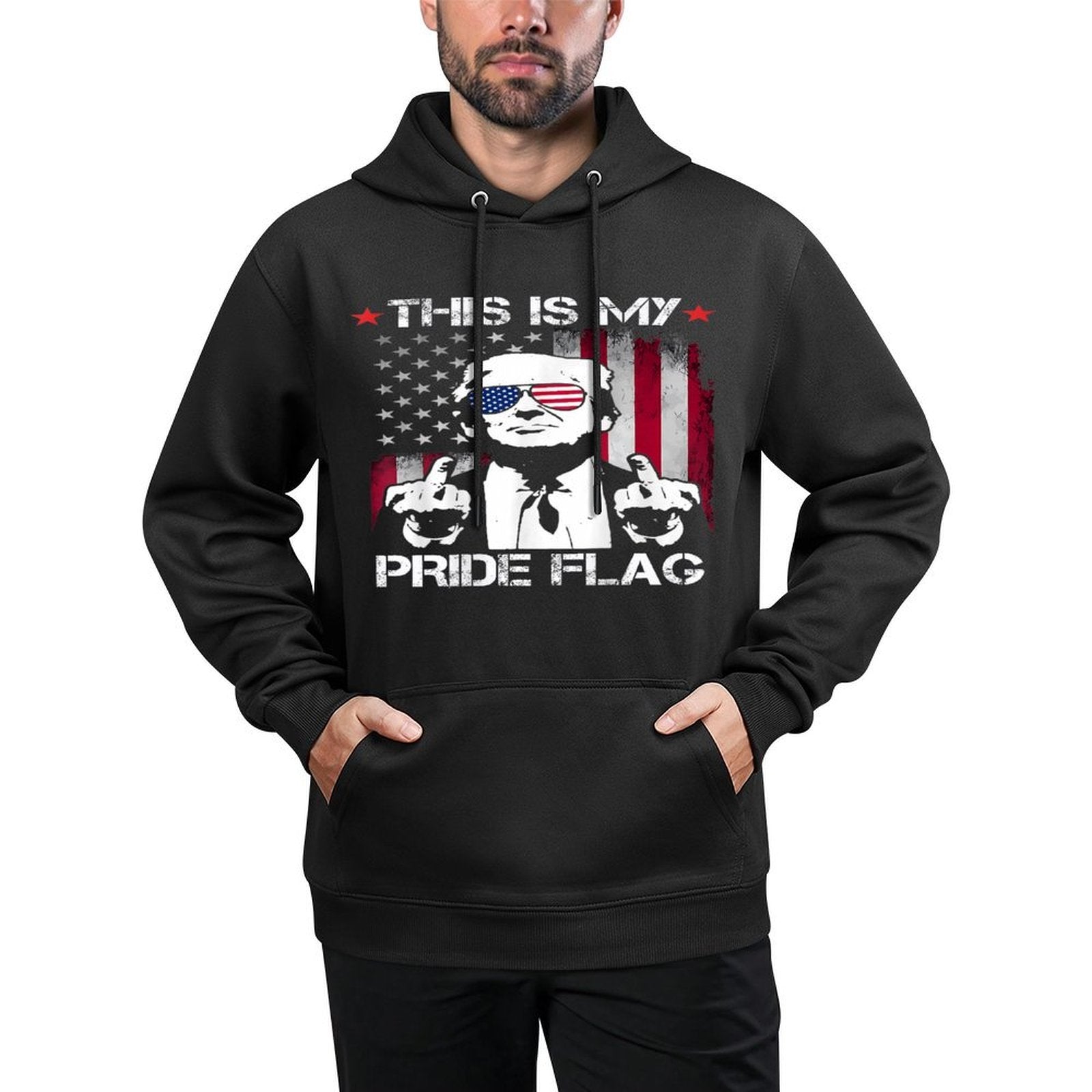 This Is My Pride USA American 4th Of July On Back Shape Retention Hoodie